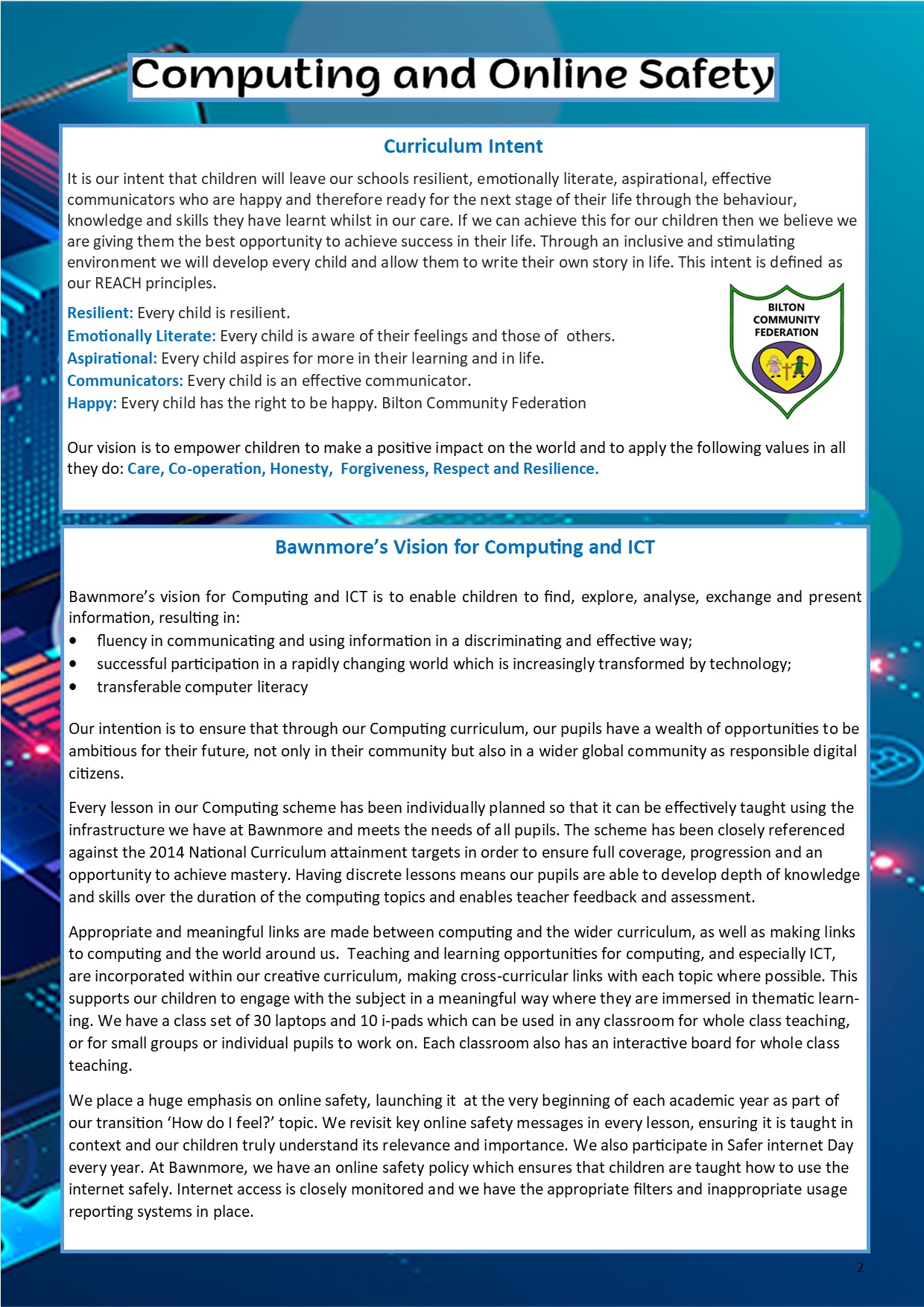 Bawnmore Community Infant School - Computing